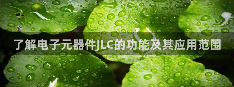 了解电子元器件JLC的功能及其应用范围