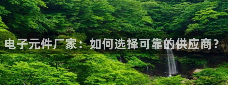 pg官方电子平台：电子元件厂家：如何选择可靠的供应商？