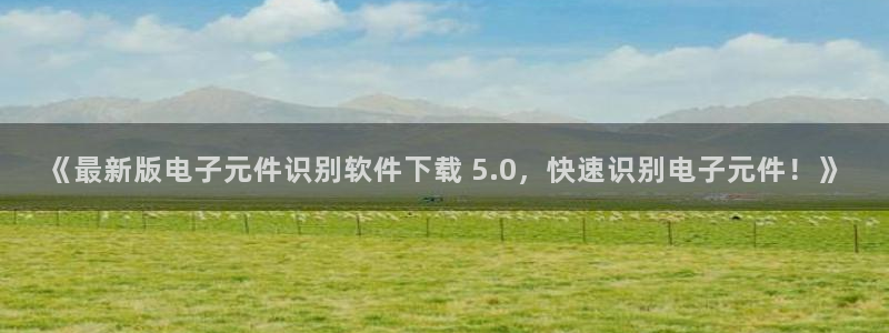 pg电子游戏试玩模拟网页版：《最新版电子元件识别软件下载 5.0，快速识别电子元