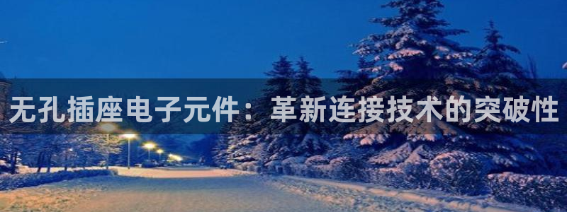 PG麻将胡了电子游戏：无孔插座电子元件：革新连接技术的突破性