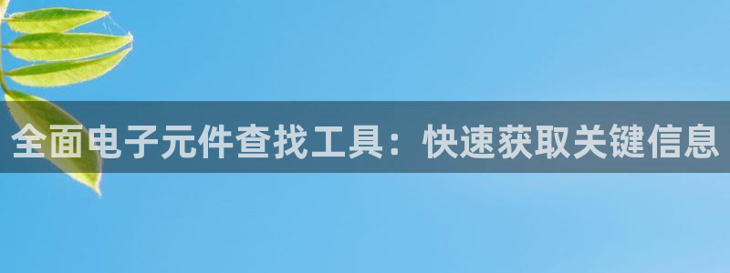 Pg电子体验服下载：全面电子元件查找工具：快速获取关键信息