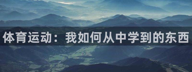 中欧体育网页登录：体育运动：我如何从中学到的东西